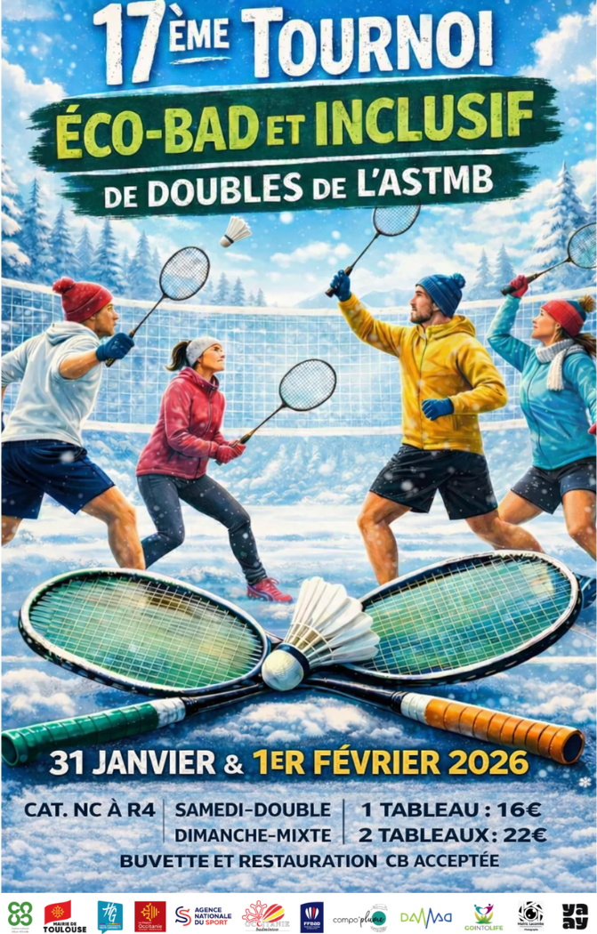 17ème Tournoi Eco-bad et Inclusif de Doubles Seniors de l’ASTMB